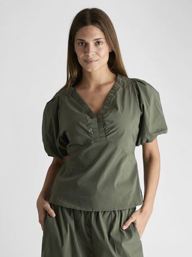 Blusar/Skjortor - Irina Poplin Blouse – Army