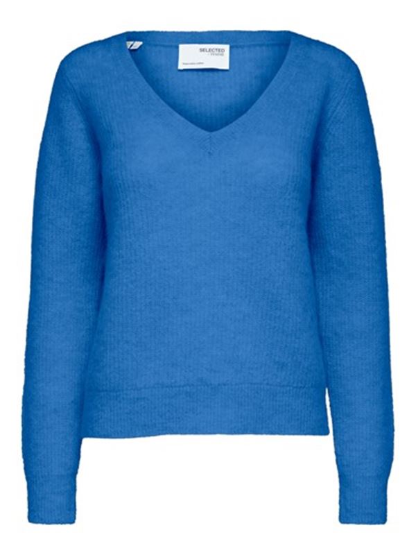 Tröjor&Koftor - Slfivi umbra knit v-neck – ultramarine
