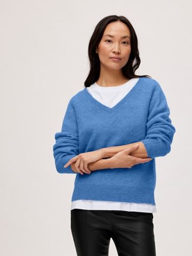 Tröjor&Koftor - Slfivi umbra knit v-neck – ultramarine