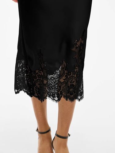 Kjolar - Visabel midi lace detail skirt – Black