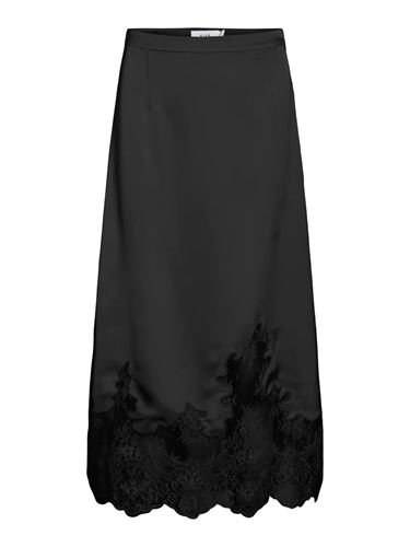 Kjolar - Visabel midi lace detail skirt – Black