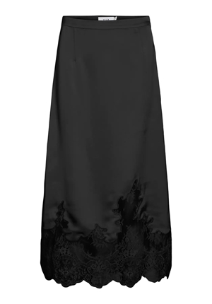 Kjolar - Visabel midi lace detail skirt – Black Kjolar - Visabel midi lace detail skirt – Black