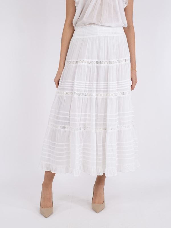 Kjolar - Felicia voile skirt – White
