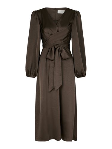 Klänningar - Rimini heavy sateen dress – Dark brown