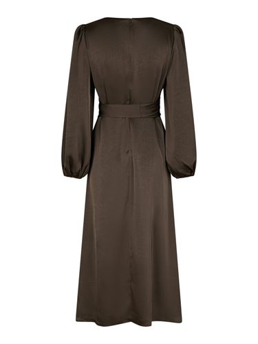 Klänningar - Rimini heavy sateen dress – Dark brown