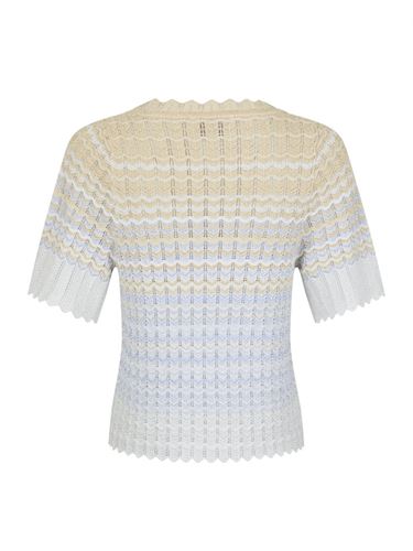 Blusar/Skjortor - Meiko stitch knit blouse – Light blue