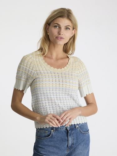 Blusar/Skjortor - Meiko stitch knit blouse – Light blue