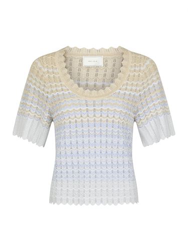 Blusar/Skjortor - Meiko stitch knit blouse – Light blue