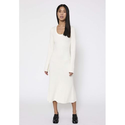 Klänningar - Sherry flared knit dress – Off white