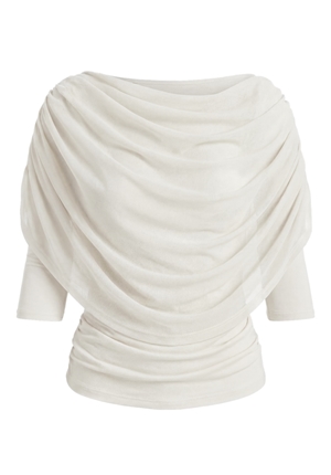 Toppar - Objdina 2/4 boatneck cape top – Cloud dancer