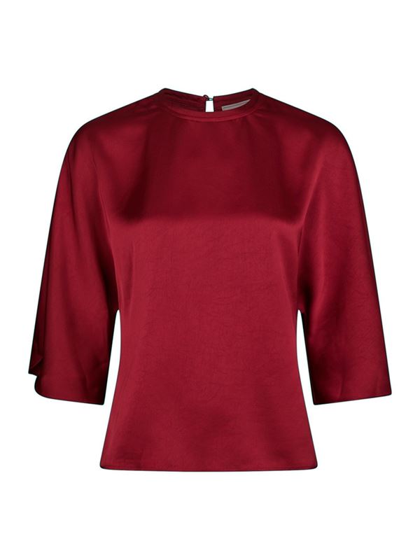 Blusar/Skjortor - Liora heavy sateen blouse – Dark red