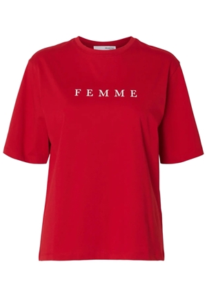 Toppar - Slfvilja printed tee – Equestrian red/Bright white