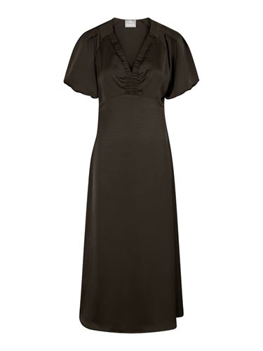 Klänningar/tunikor - Illana heavy saten dress – Dark brown