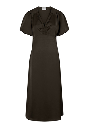 Klänningar/tunikor - Illana heavy saten dress – Dark brown