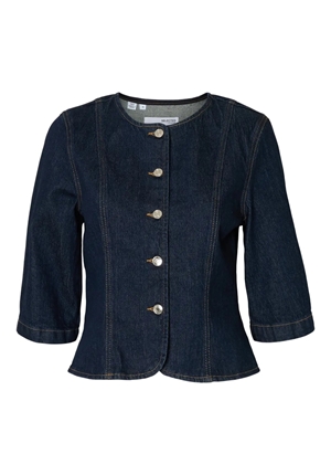 Kavajer/Ytterplagg - Slfvida-kori short denim jacket – Dark blue denim
