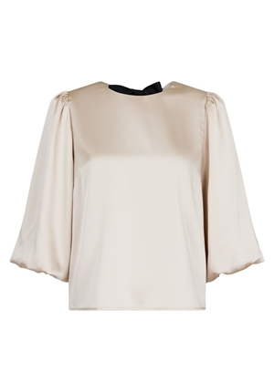 Blusar/Skjortor - Lorraine soft satin blouse – Champagne