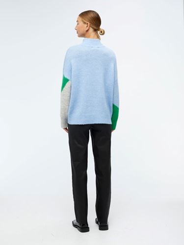 Tröjor/Koftor - Objgeromin knit pullover – serenity/light grey