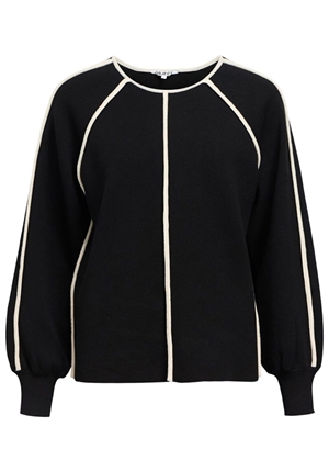 Tröjor/Koftor - Objreynard Contrast Pullover – Black/Sandshell