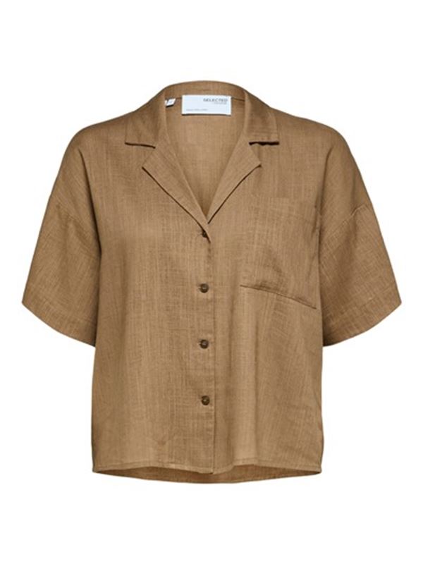 Blusar/Skjortor - Slfeloisa cropped shirt - Tigers eye