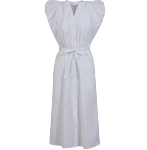 Klänningar - Dress with wide shoulders – white