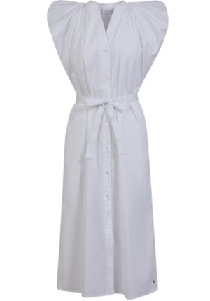 Klänningar - Dress with wide shoulders – white