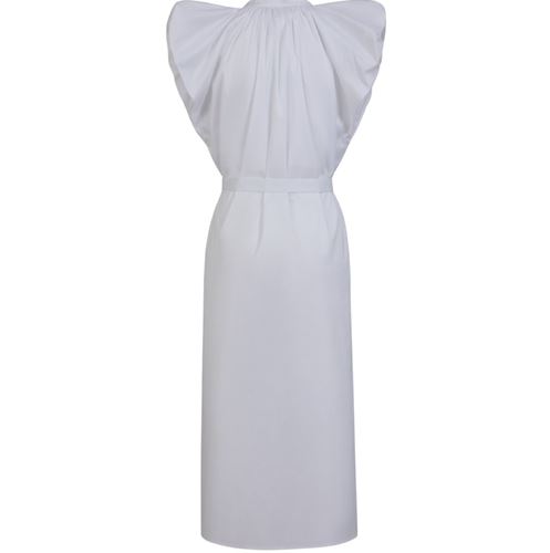 Klänningar - Dress with wide shoulders – white
