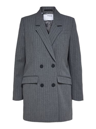 Kavajer - Slfmyla relax blazer mgm stripe – Medium grey