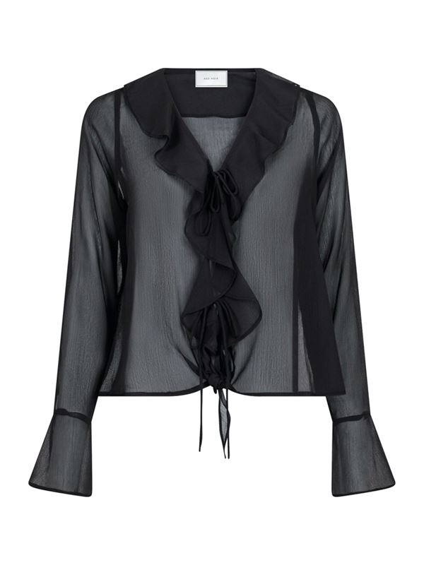 Blusar/Skjortor - Anika frill blouse – Black