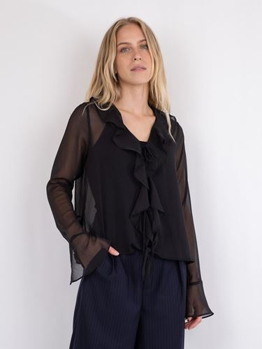 Blusar/Skjortor - Anika frill blouse – Black