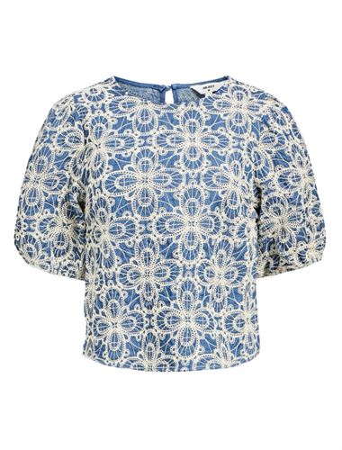 Blusar/skjortor - Objbelle top – Medium blue/White