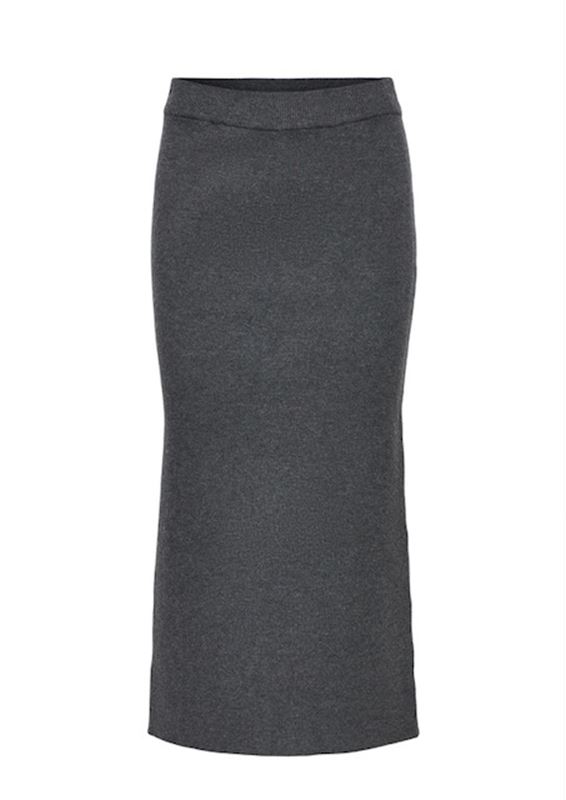 Kjolar - Objreynard knit skirt – Dark grey malange
