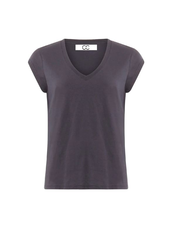 Toppar - CC Heart basic v-neck t-shirt – Night Sky Blue
