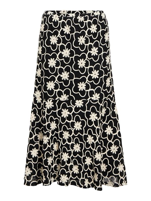Kjolar - Objcalla Midi Skirt – Black/Sandshell