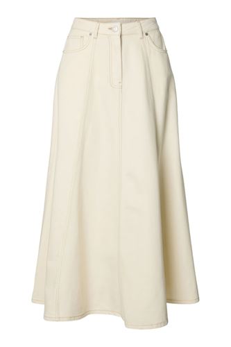 Kjolar - Slftenna long denim skirt – Egret