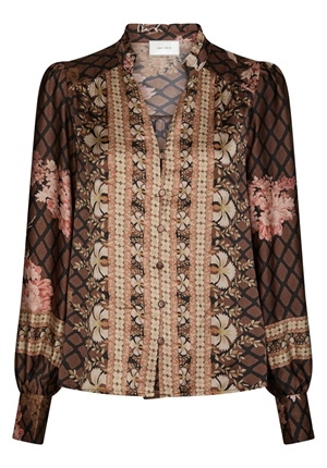 Blusar/Skjortor - Massima Botanical Border Blouse – Black