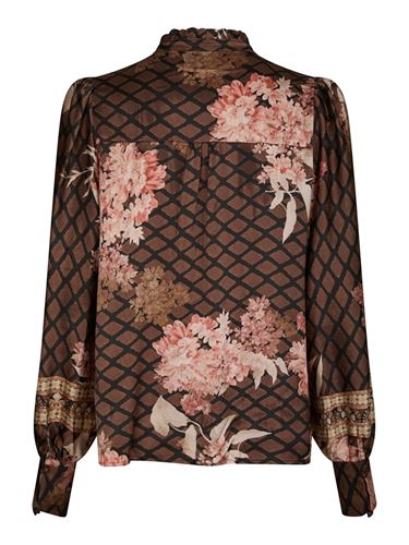 Blusar/Skjortor - Massima Botanical Border Blouse – Black