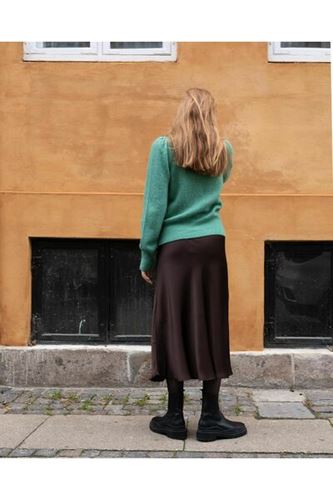 Kjolar - Bovary crepe satin skirt – brown