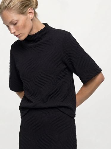 Toppar - Objmeral 2/4 high neck top – Black
