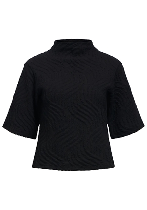Toppar - Objmeral 2/4 high neck top – Black Toppar - Objmeral 2/4 high neck top – Black