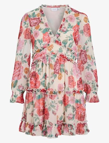 Klänningar - Vimesa short dress – Cloud Dancer/Red