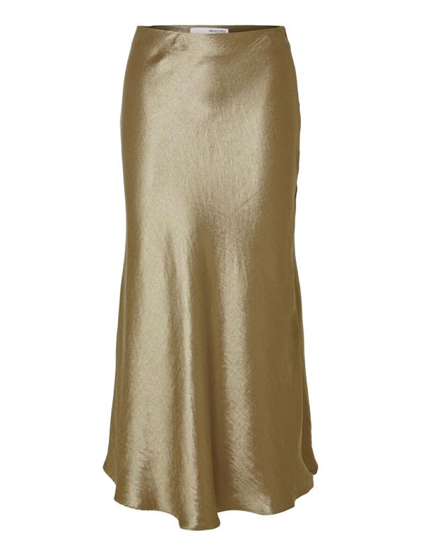 Kjolar - Slfsilva -lena midi skirt – Gold colour