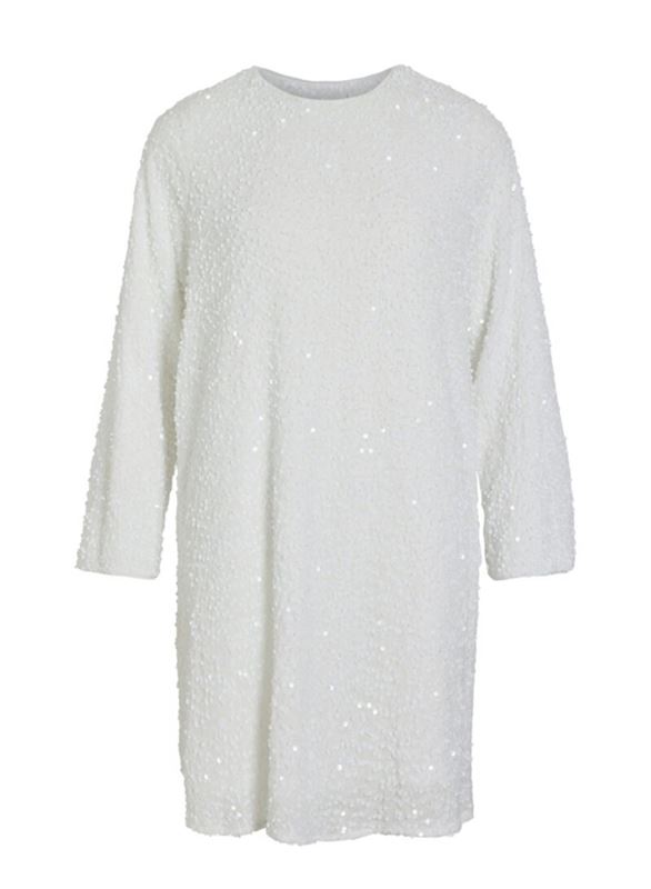 Klänningar - VIARIA L/S O-NECK OPEN BACK DRESS/KA – SNOW WHITE