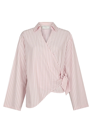 Blusar/Skjortor - Tifuna stripe wrap shirt  – Light pink