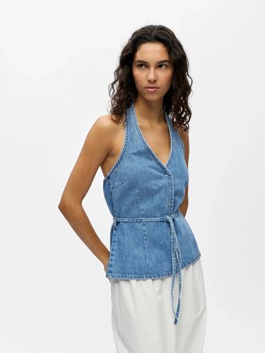 Toppar - Objfulla S/L Re Denim Top - Medium Blue Denim