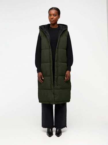 Kavajer/Ytterplagg - Objaria Hoodie Vest A Repeat – Forest Night Lining