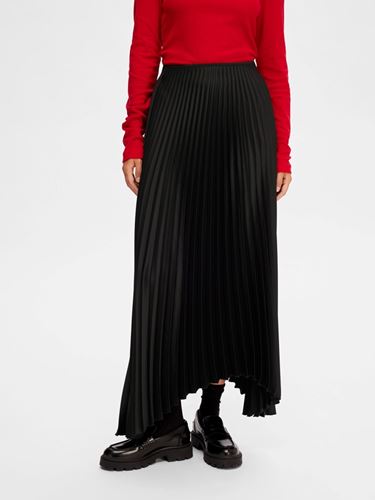 Kjolar - SLFTina Long Plisse Skirt – Black
