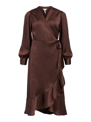 Klänningar - Objsateen wrap dress a fair – java