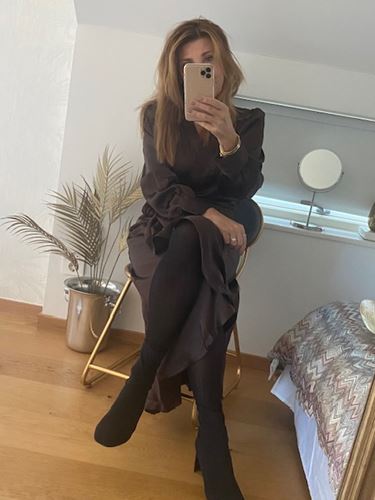 Klänningar - Objsateen wrap dress a fair – java