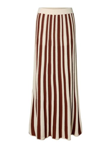 Kjolar - Slflina knit long skirt – Birch/cherry mah