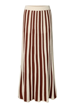 Kjolar - Slflina knit long skirt – Birch/cherry mah